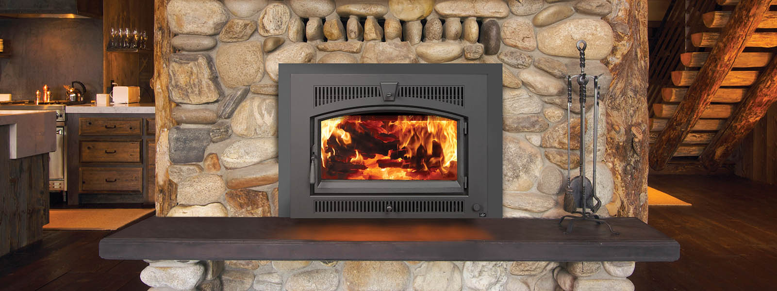 Stock Image - Lopi Large Flush Wood NexGen-Fyre™ Arch Inserts - Dunrite Chimney and Stove